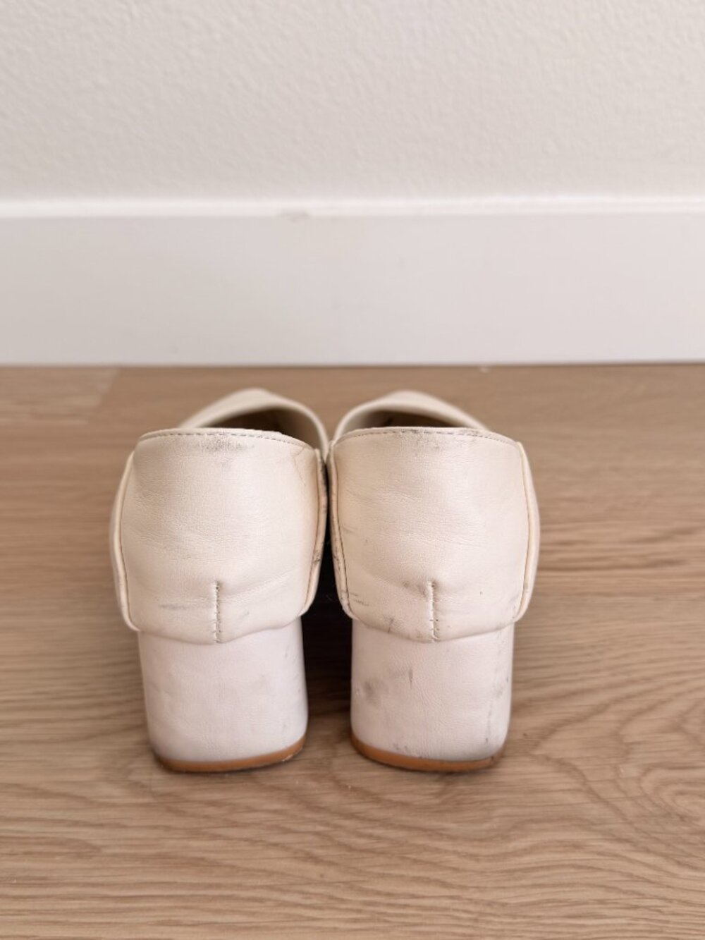 Cream Block Heel - Picture 4 of 5